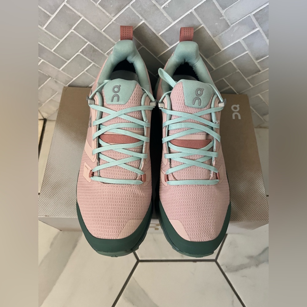 On Running Women's Sneakers in Pink and Teal - Picture 3 of 7